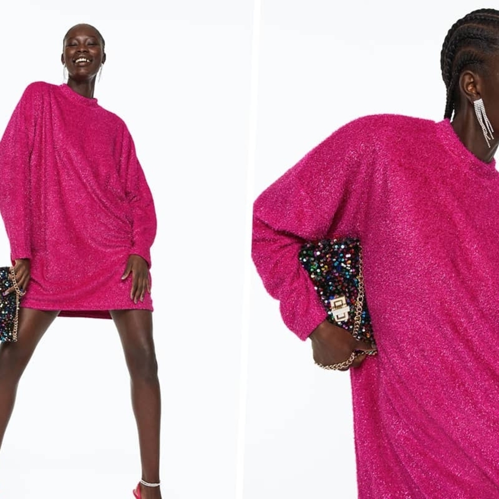 H&M Pink Long Sleeve Dress